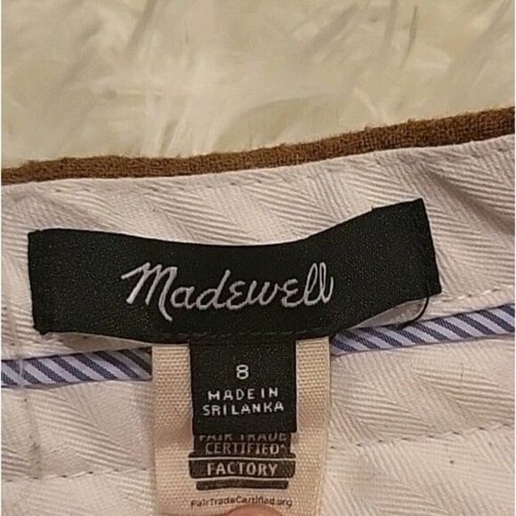 Madewell The Rosedale High Rise Straight Pant Wool Brown Pin Stripe 8 Womens EUC - Picture 6 of 10